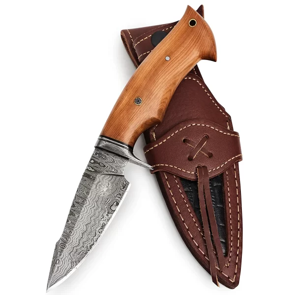 BIGCAT-ROAR-Handmade-Damascus-Hunting-Knife-01