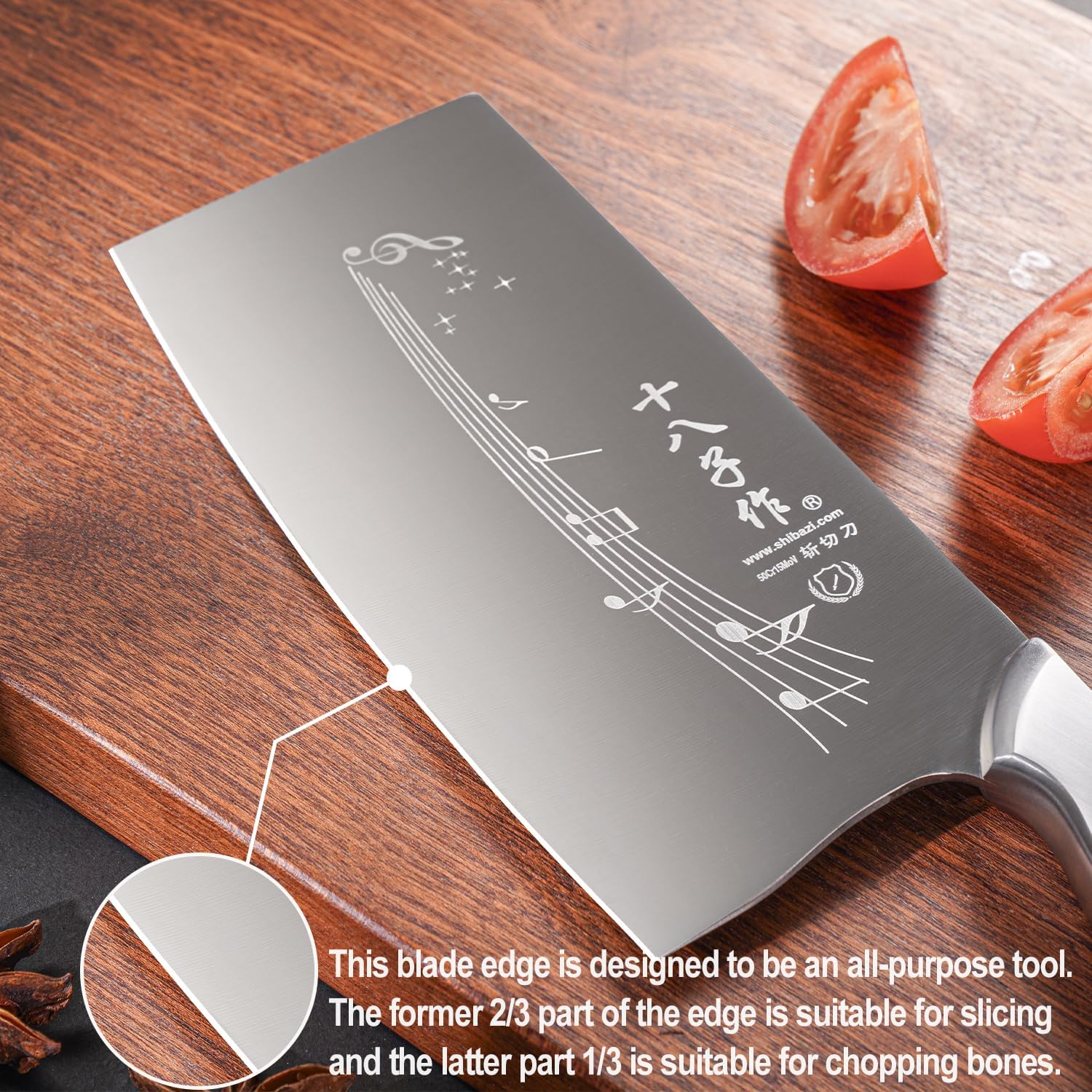 SHI BA ZI ZUO | 7" Chinese Kitchen Knife Vegetable Knife - Image 5