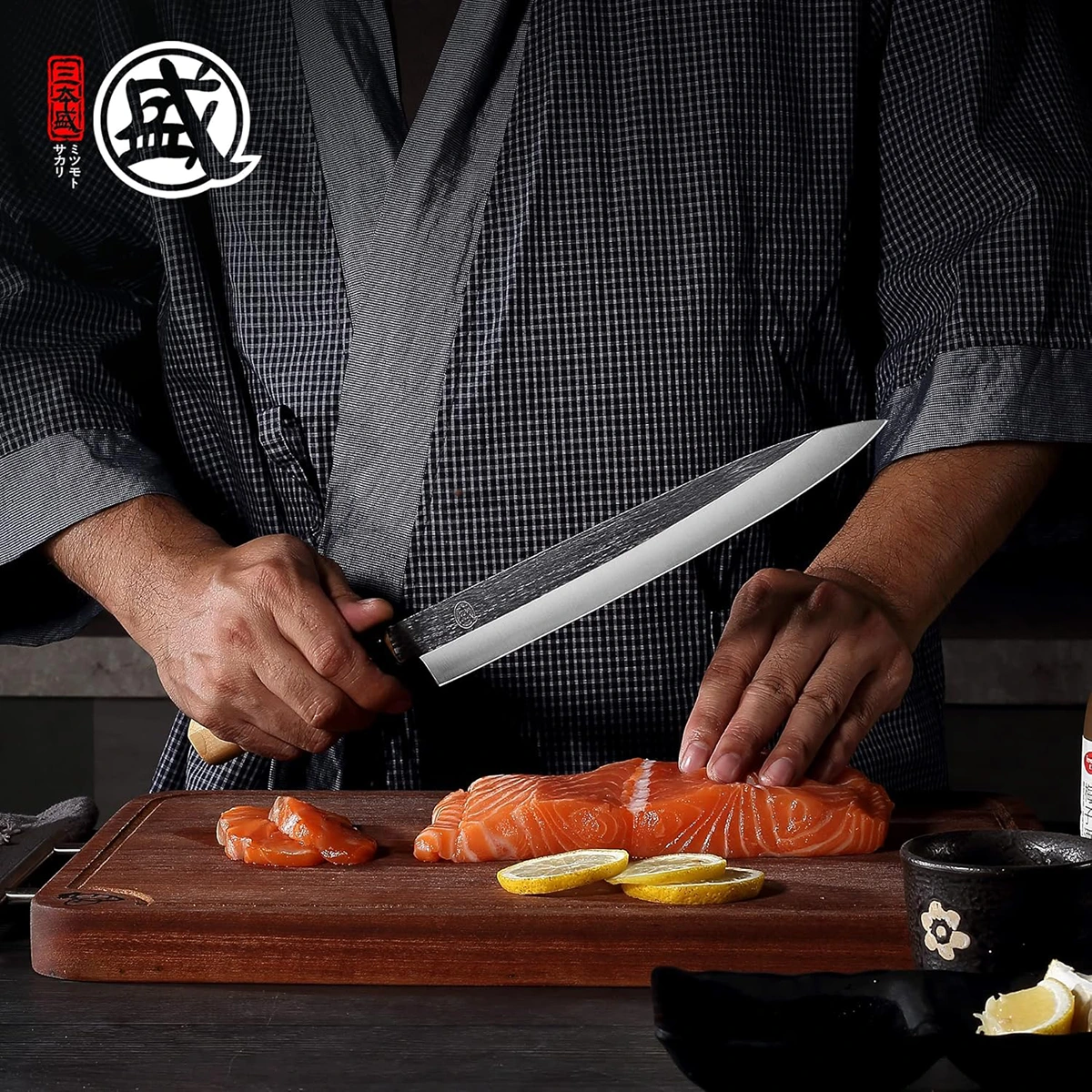 MITSUMOTO SAKARI | 10" Japanese Sashimi Knife, Fraxinus Mandshurica Handle