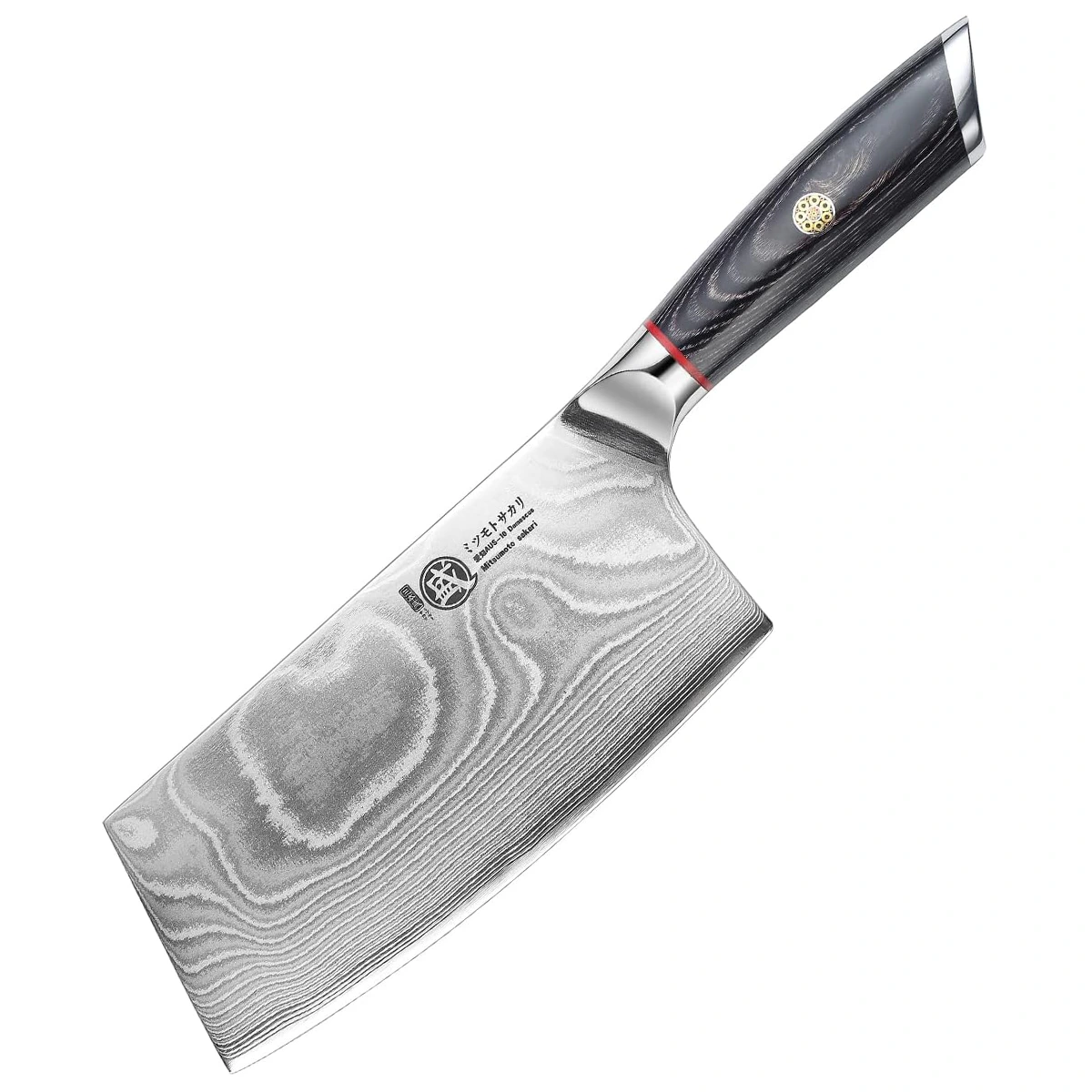 MITSUMOTO SAKARI | 7" AUS-10 Damascus Japanese Cleaver Knife - Image 2