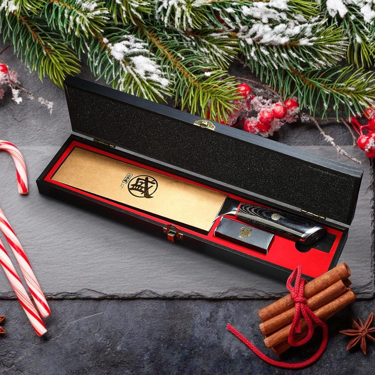 MITSUMOTO SAKARI | 7" AUS-10 Damascus Japanese Cleaver Knife - Image 4