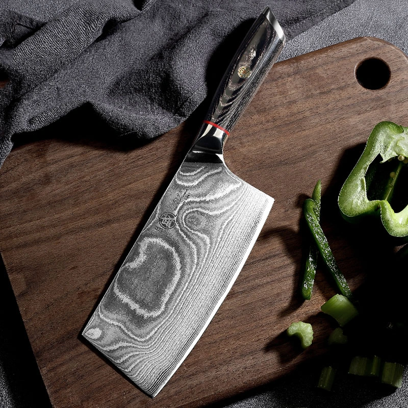 MITSUMOTO SAKARI | 7" AUS-10 Damascus Japanese Cleaver Knife - Image 5