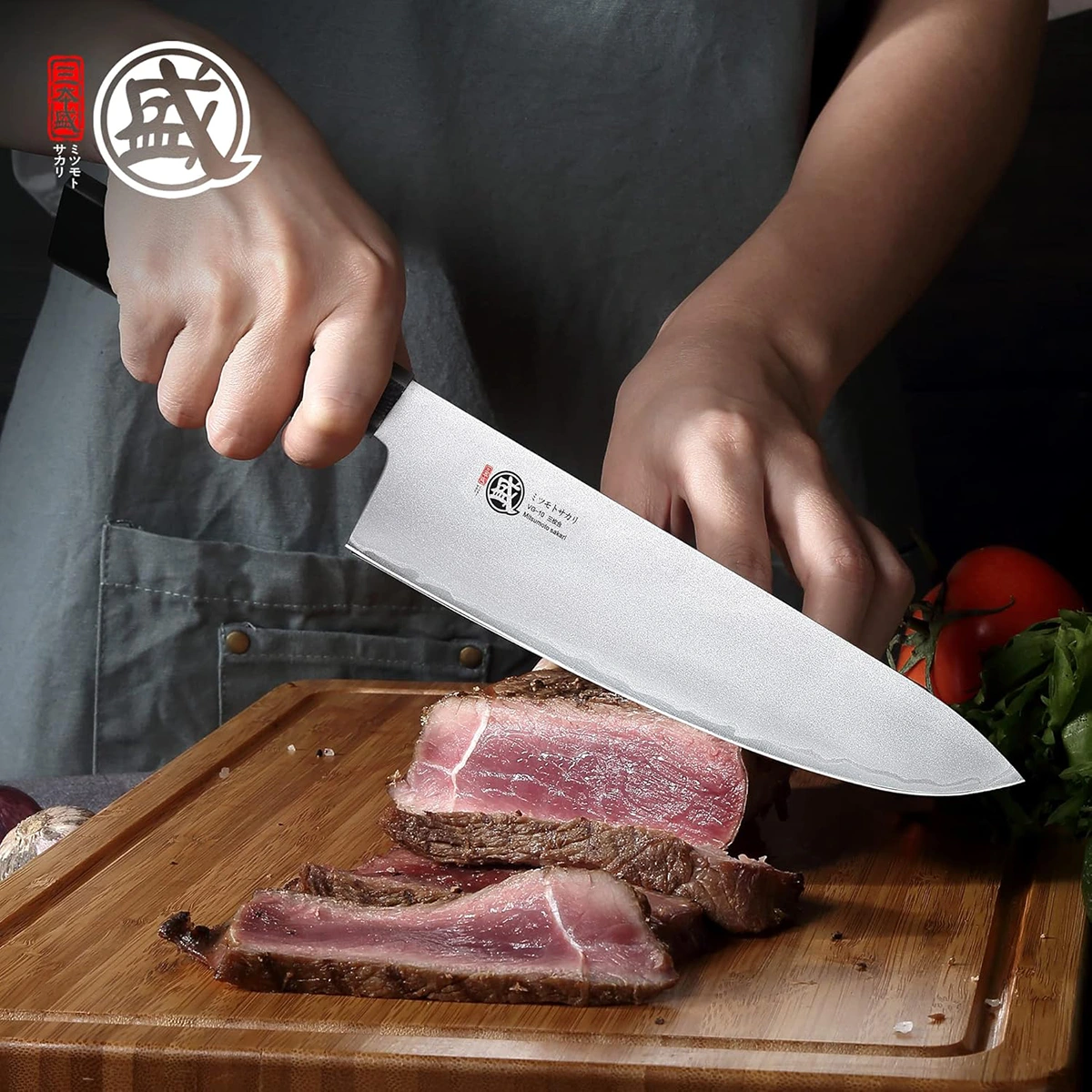 MITSUMOTO SAKARI | 8" Japanese Gyuto Chef Knife, G10 Handle - Image 3