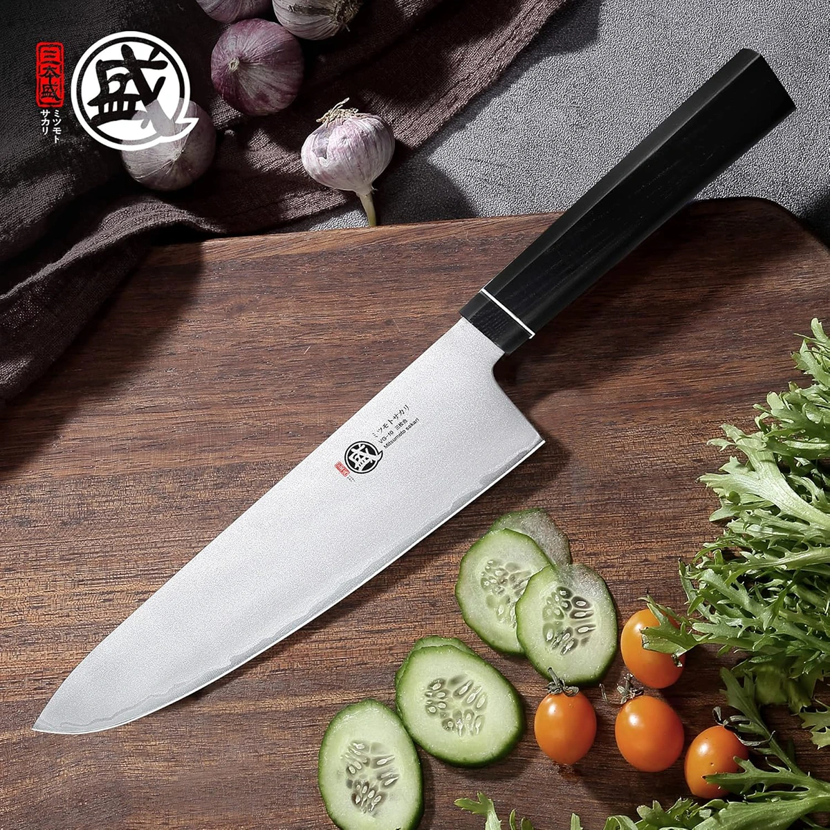 MITSUMOTO SAKARI | 8" Japanese Gyuto Chef Knife, G10 Handle - Image 4