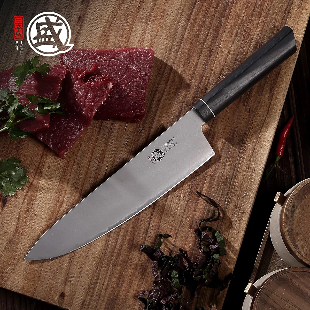 MITSUMOTO SAKARI | 8" Japanese Gyuto Chef Knife, G10 Handle - Image 5