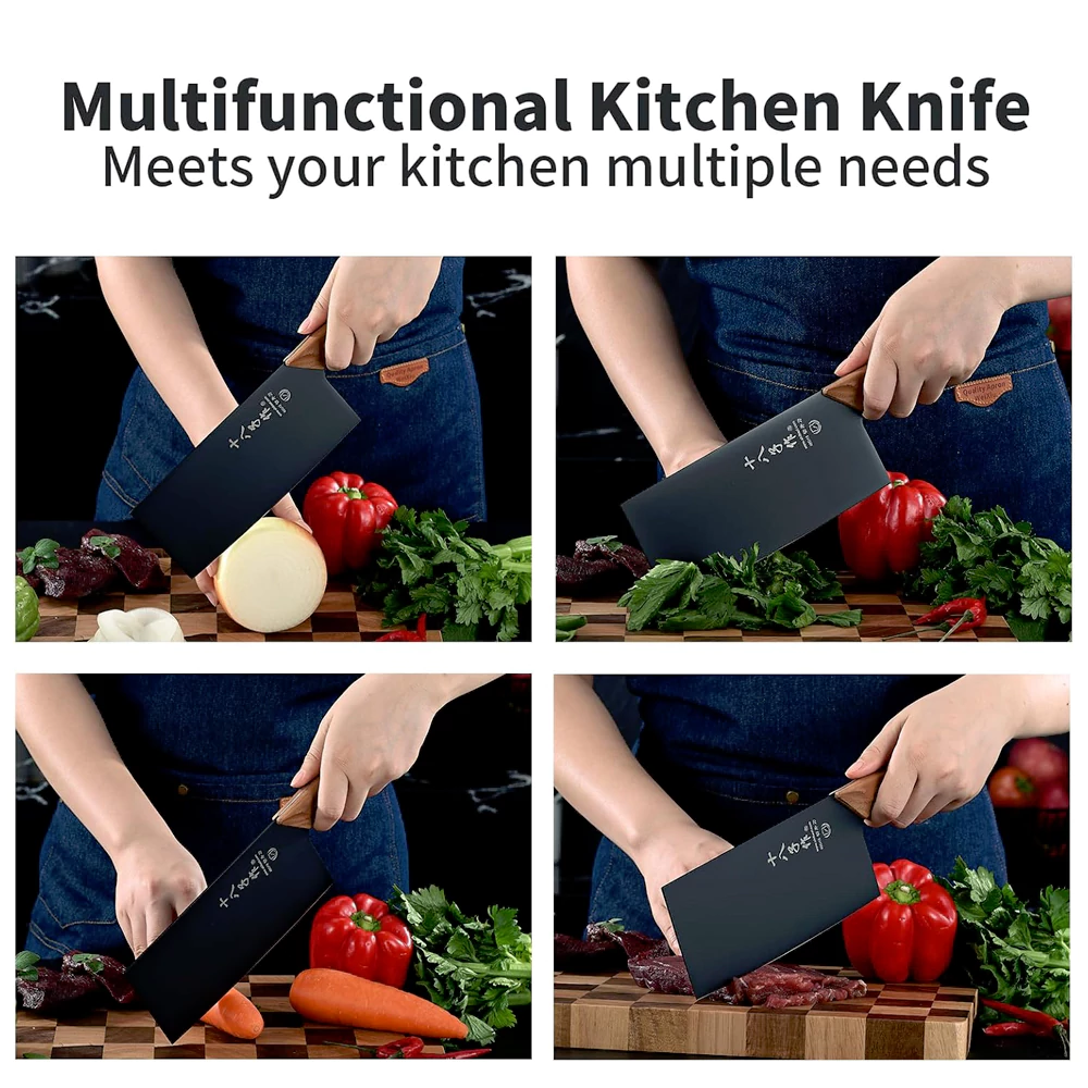 SHI BA ZI ZUO | Meat Cleaver Knife Vegetable Cleavers Stainless Steel Slicer Cleaver - Image 7