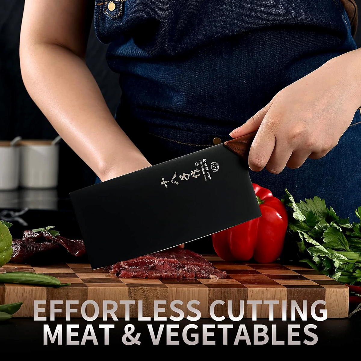 SHI BA ZI ZUO | Meat Cleaver Knife Vegetable Cleavers Stainless Steel Slicer Cleaver