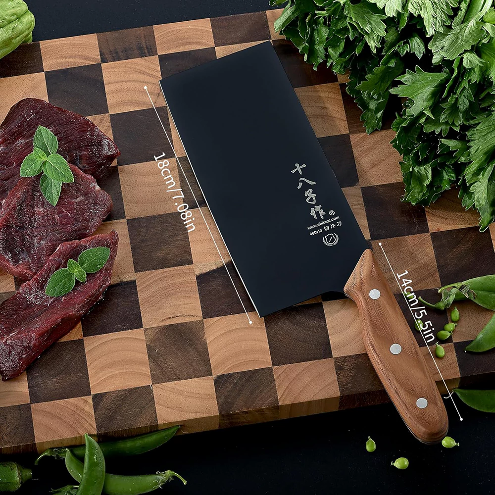 SHI BA ZI ZUO | Meat Cleaver Knife Vegetable Cleavers Stainless Steel Slicer Cleaver - Image 8