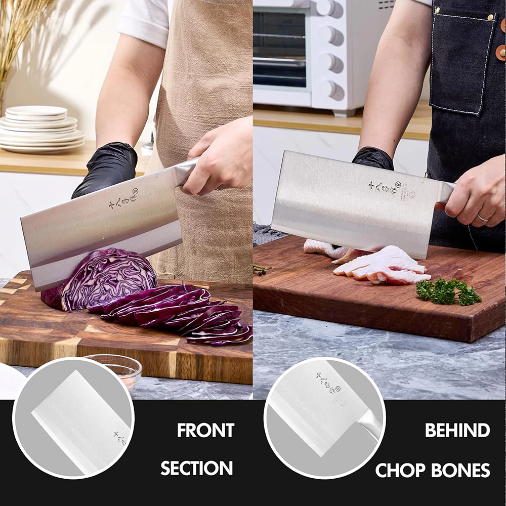 SHI BA ZI ZUO | 8" Versatile Butcher Cleaver Chopper Knife - Image 7