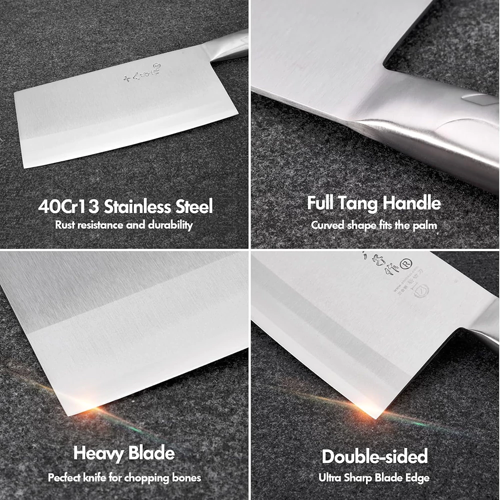 SHI BA ZI ZUO | 8" Versatile Butcher Cleaver Chopper Knife - Image 5