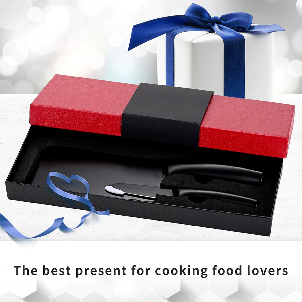 SHI BA ZI ZUO | Chopping Knife and Fruit Knife, Black Ti Coating Kitchen Knife Set - Image 6