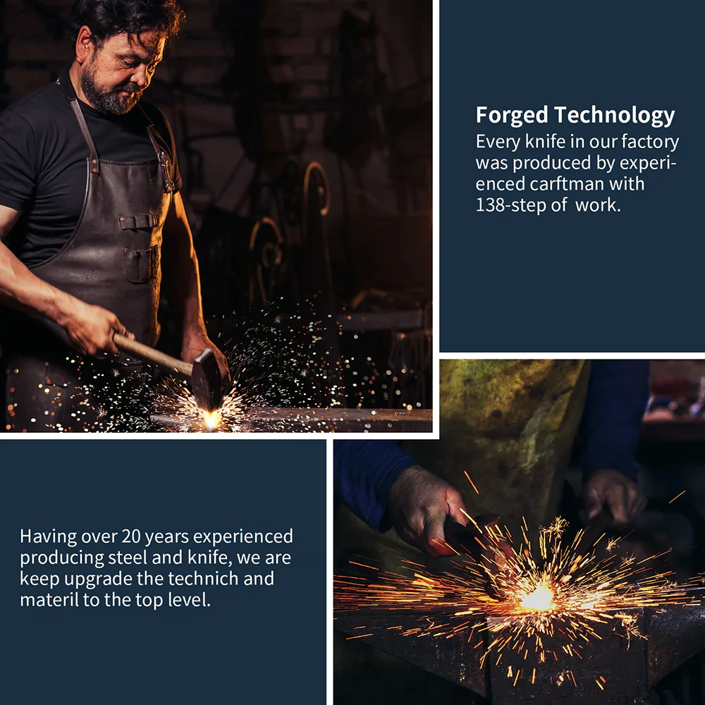 SHI BA ZI ZUO | Chopping Knife and Fruit Knife, Black Ti Coating Kitchen Knife Set - Image 7